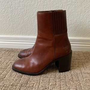 Frye Cognac Leather Heeled Boot